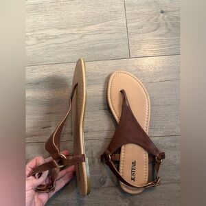 JustFab Tan and Brown Women's Sandals